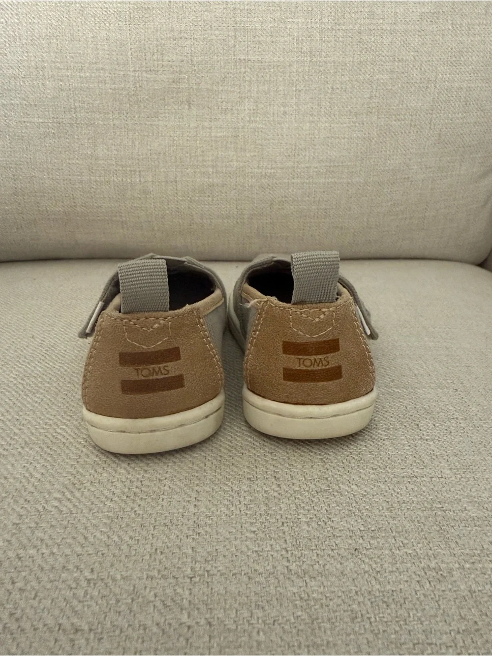 TOMS toddler Gray Canvas Slip-On Shoes